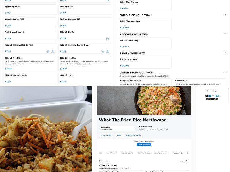 What The Fried Rice (WTF-R) Menu