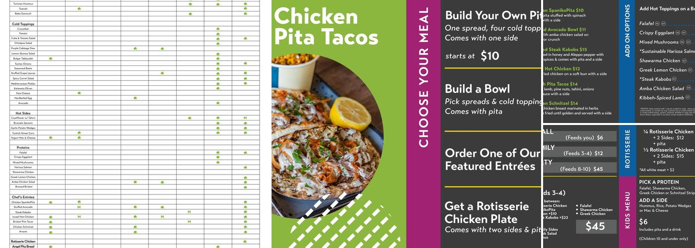 YAFO Kitchen Menu