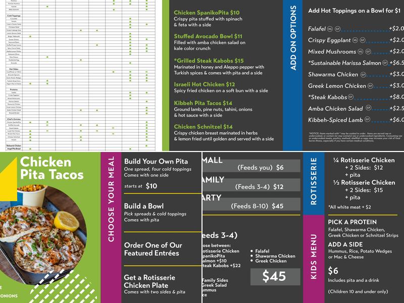YAFO Kitchen Menu