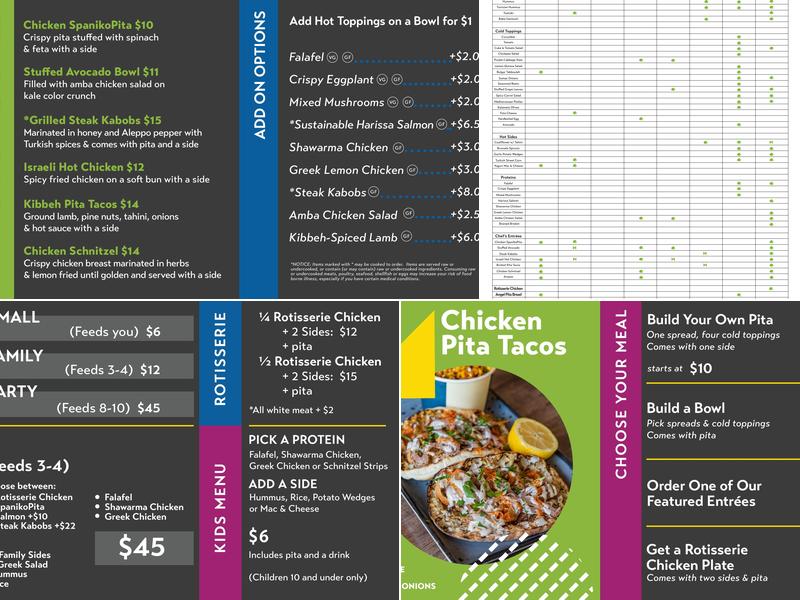 YAFO Kitchen Menu