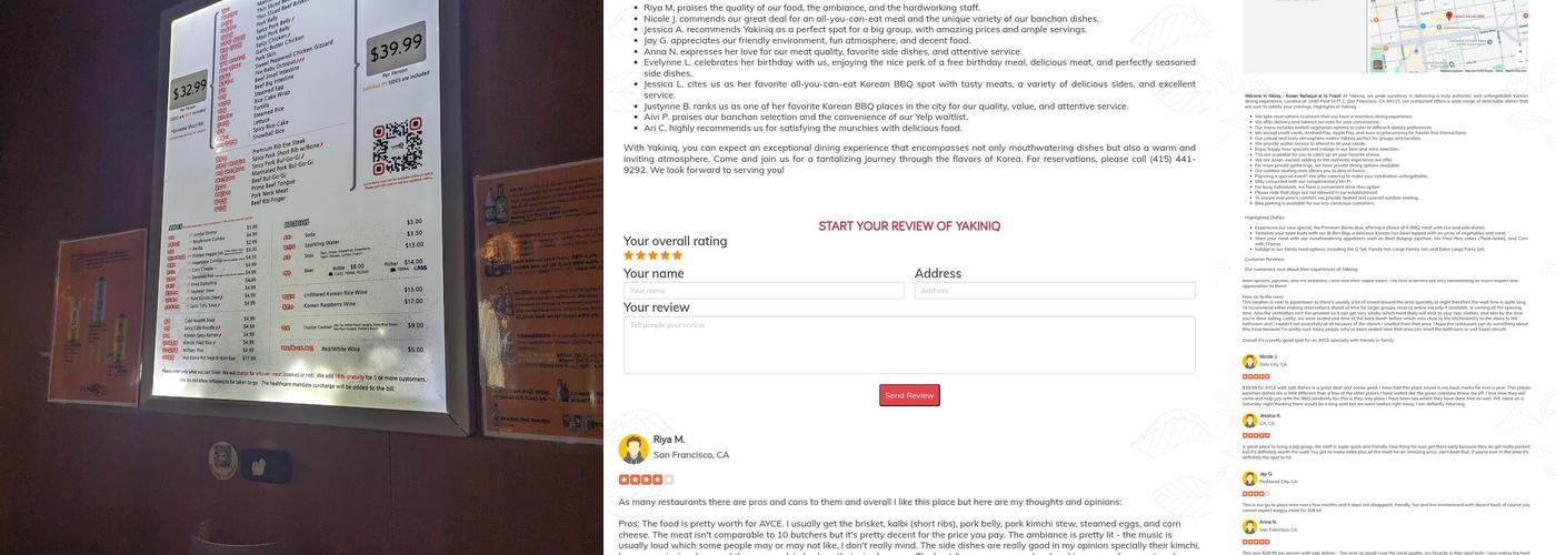 YakiniQ Korean BBQ Menu