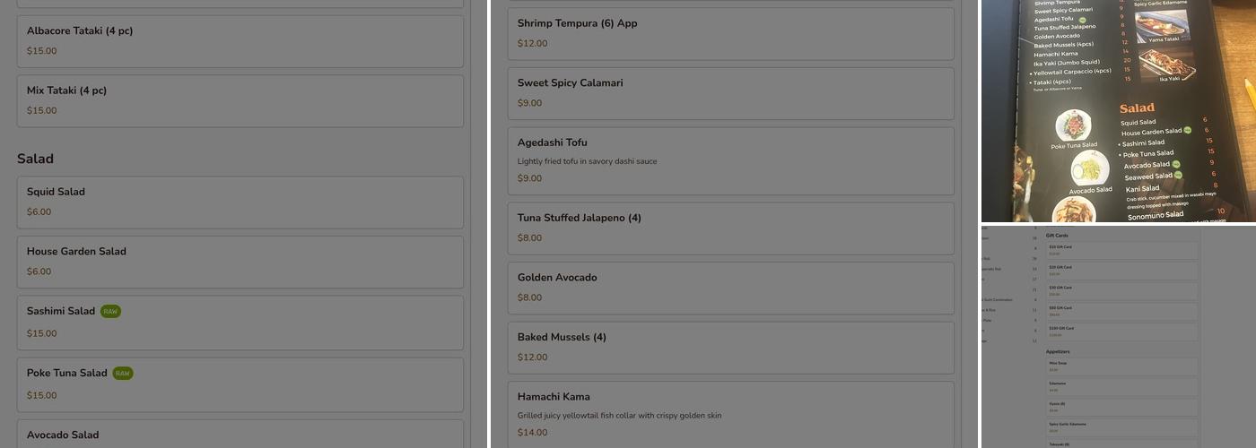 Yama Sushi House - Phoenix Menu