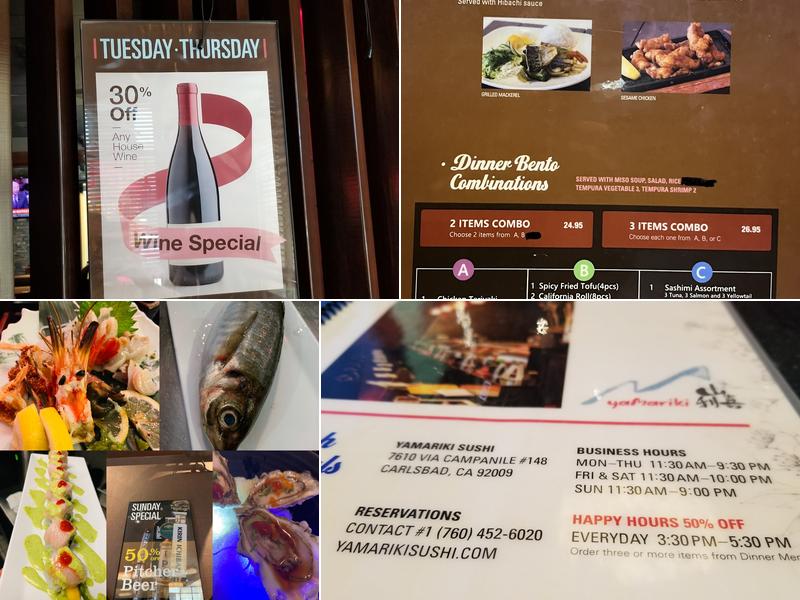 Yamariki Sushi Menu