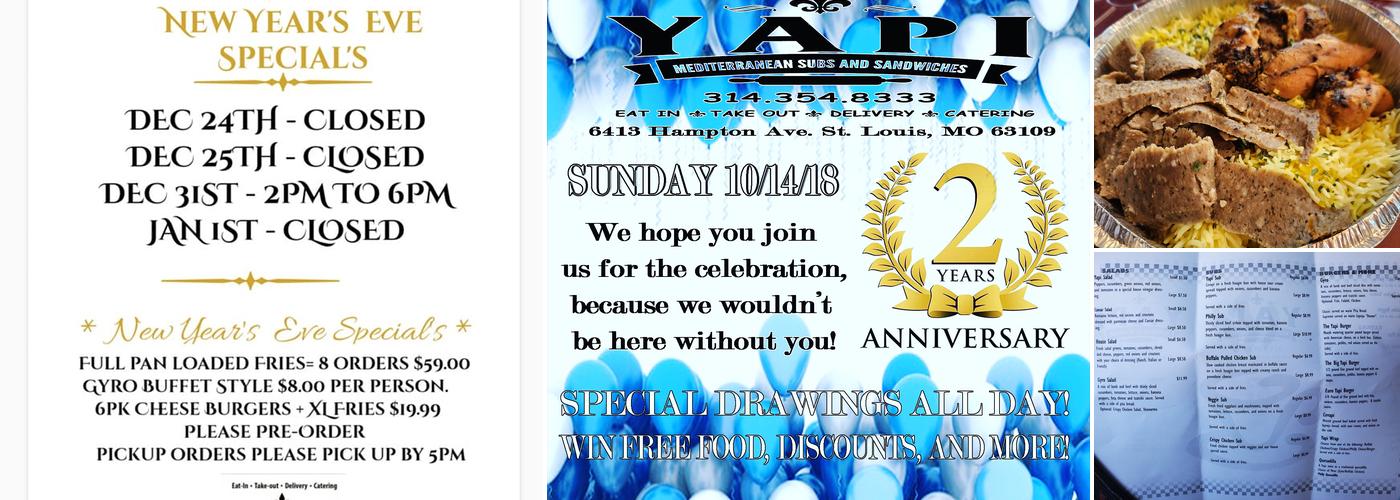 Yapi Mediterranean Subs and Sandwiches Menu