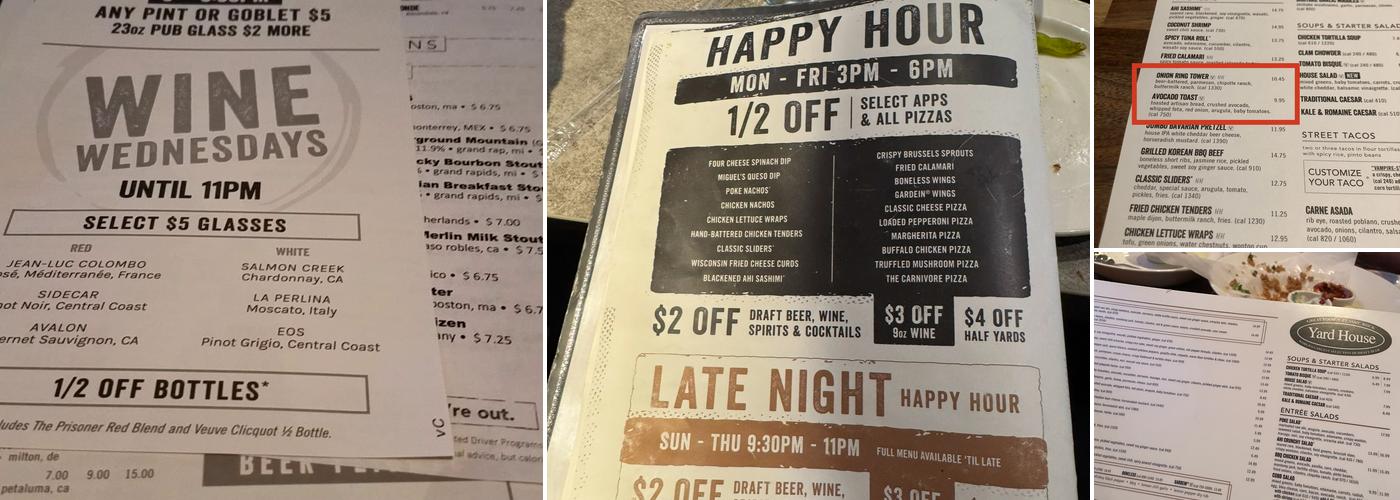 Yard House Menu