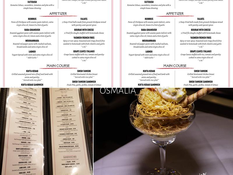Yasmeen Mediterranean Cuisine Menu