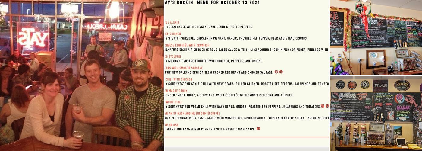 Yats Traders Point Menu