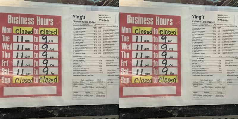 Ying's Chinese Takee Outee Menu