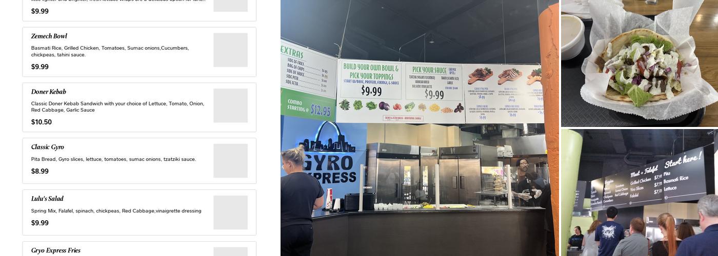 Gyro Express Menu