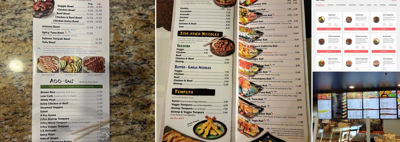 Yogis Grill Menu