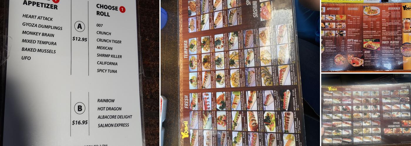 Yoshi Sushi Menu