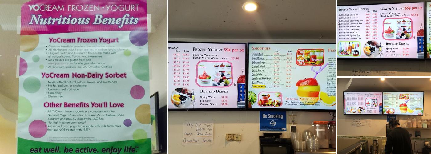 Yo Sweets Menu