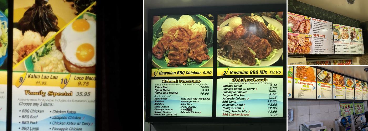 Young Hawaiian BBQ Menu