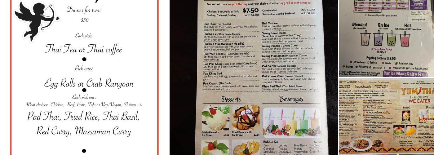 Yum Thai Menu