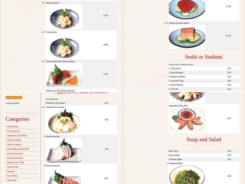 Yummy 1 Sushi Menu