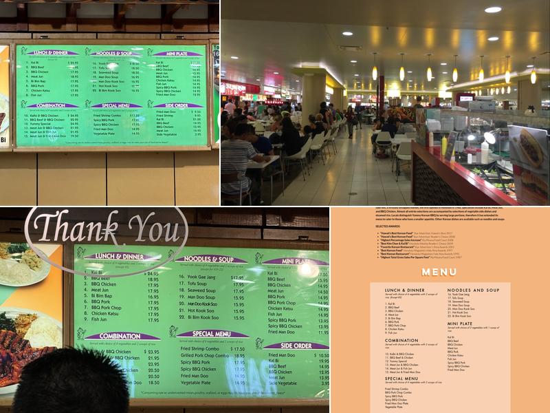 Yummy Korean B-B-Q Menu