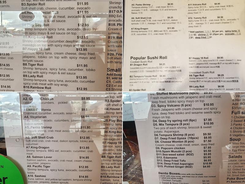 Yummy Sushi Burrito Menu