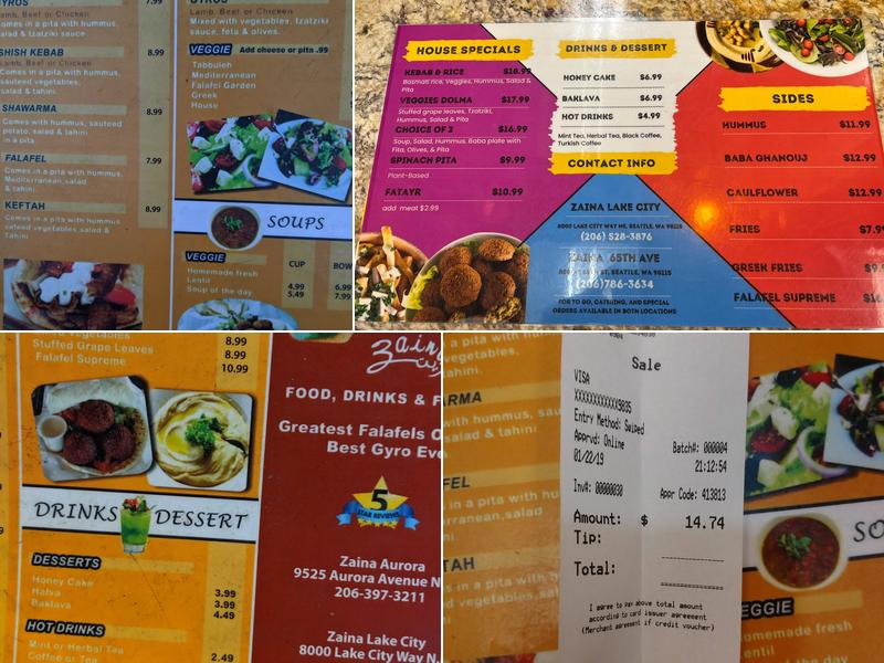 Zaina Menu