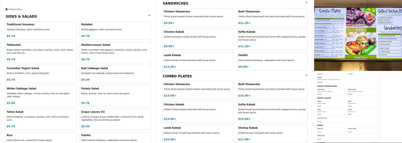 Zait Bistro Menu