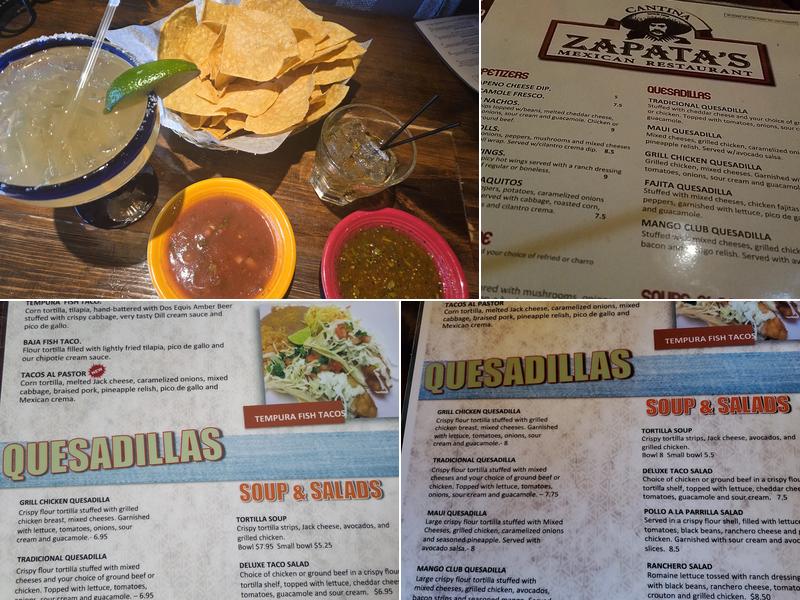 Zapata's Mexican Restaurant Menu