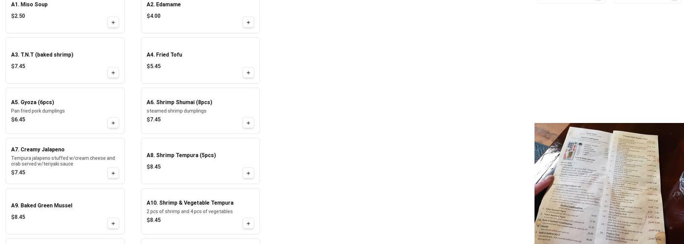 Aiki Sushi & Ramen Menu