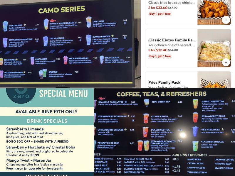 Zero Degrees Beaverton Menu
