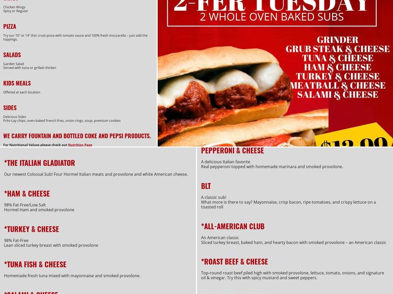 Zero's Subs Menu