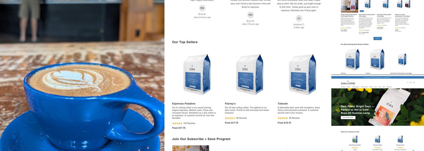 Zoka Coffee Roaster & Tea Co Menu