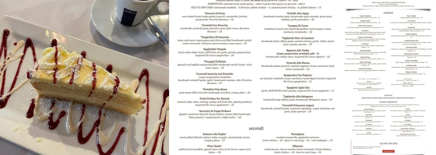 Trattoria Appia Menu