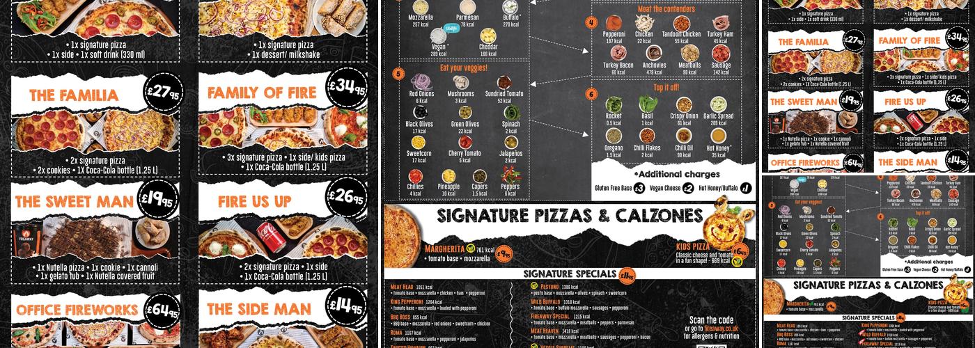 Fireaway Pizza Menu