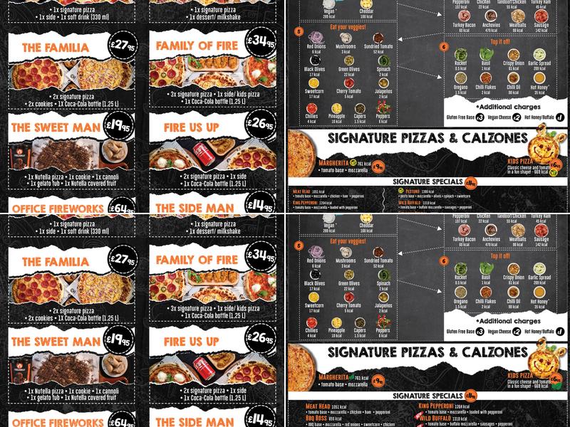 Fireaway Pizza Menu