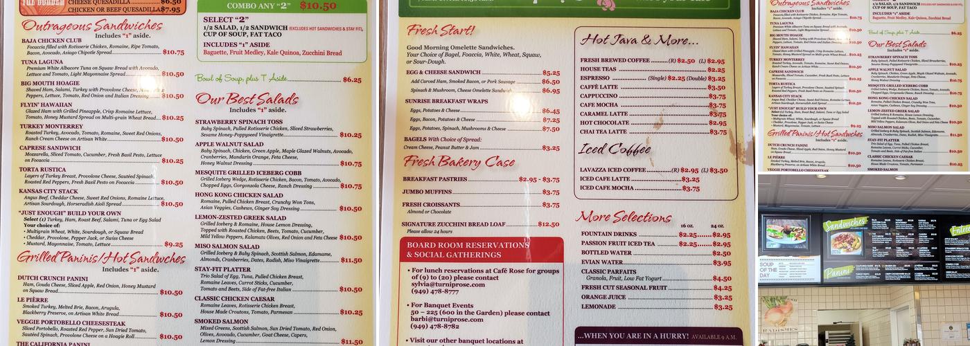Cafe Rose Express Menu