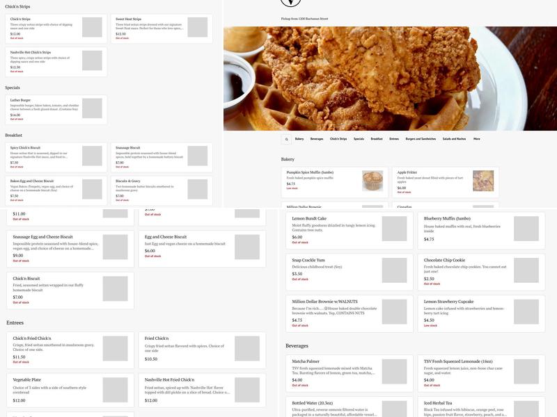 The Southern V Menu