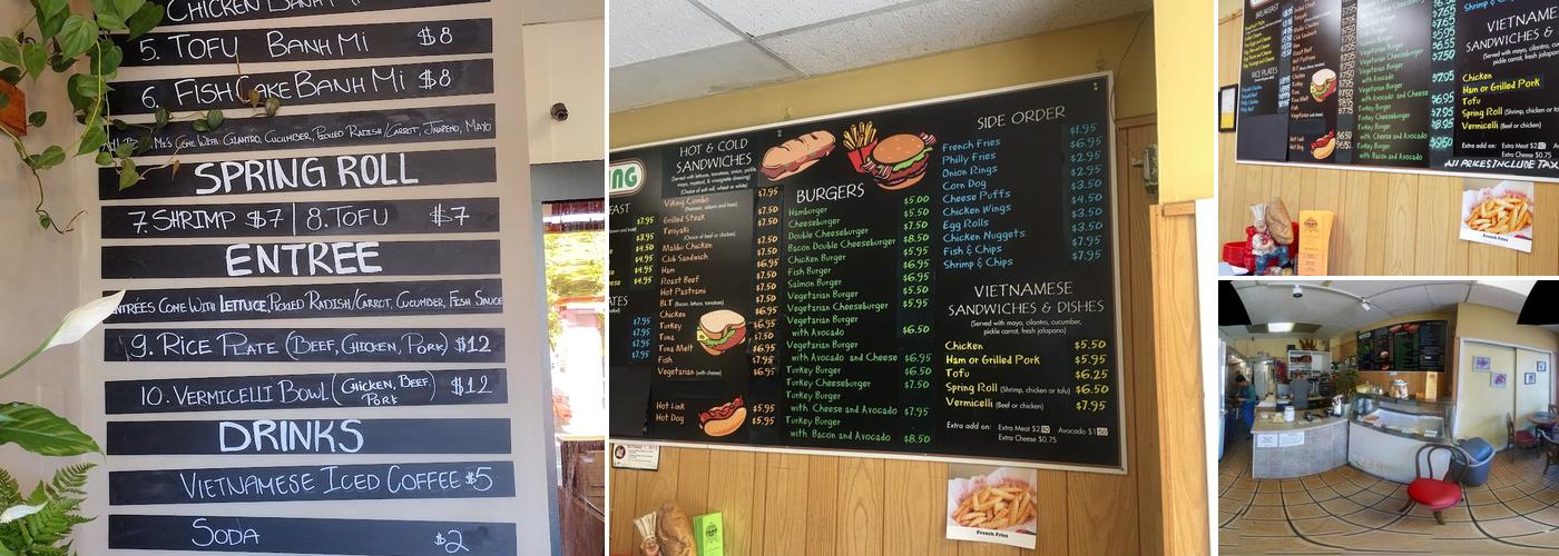 Viking’s Giant Submarines Menu