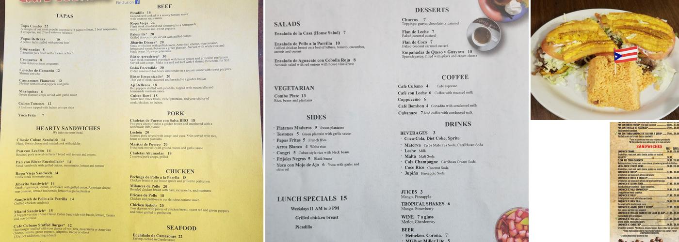1492 Cuban Fusion Café Menu