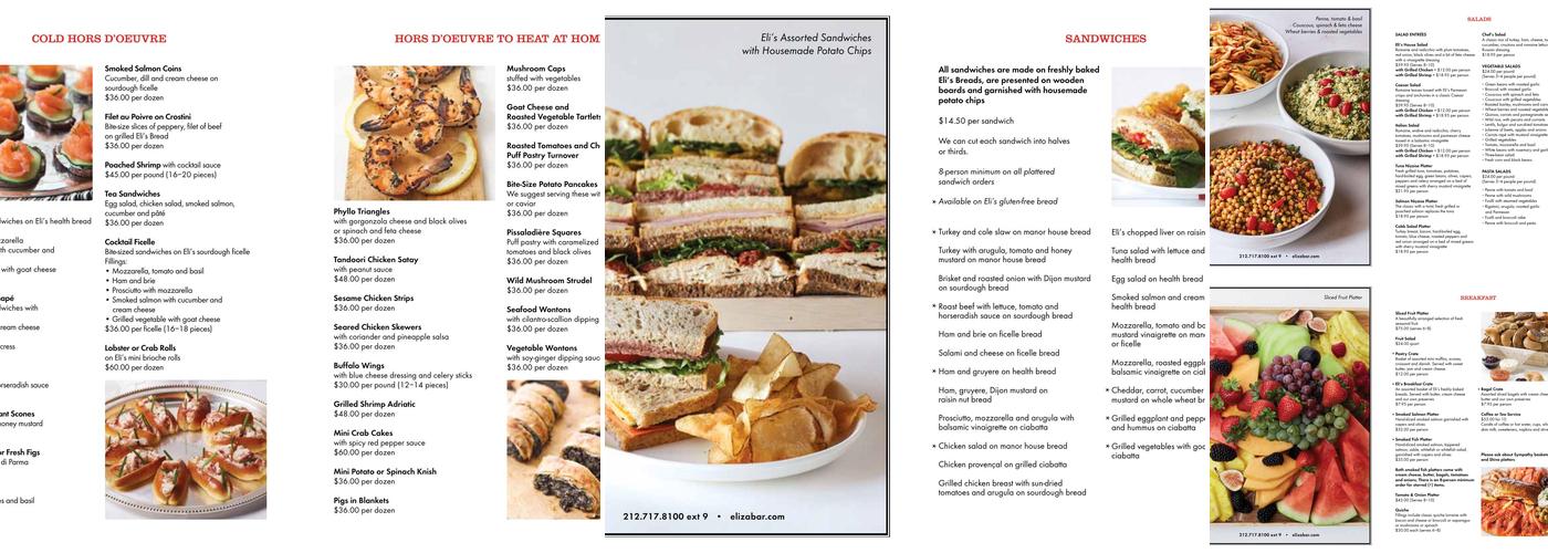 Eli Zabar's Menu