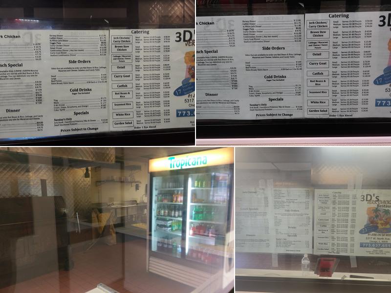 Three-Ds Jerk Chicken Menu