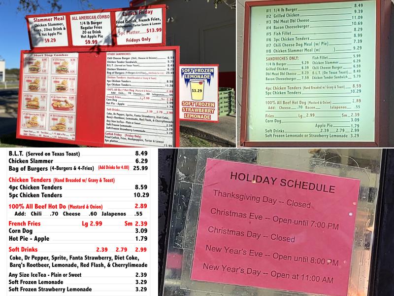 Short Stop Menu