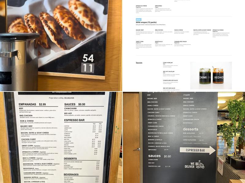 5411 Empanadas Menu