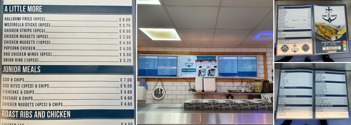 Sea Breeze Fish & Chips Menu