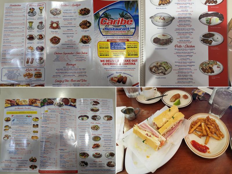 Caribe Restaurant Menu