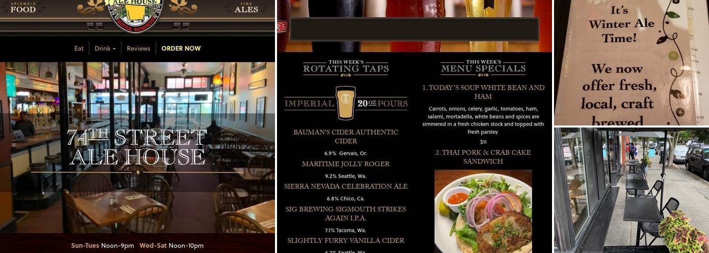 74th St Ale House Menu