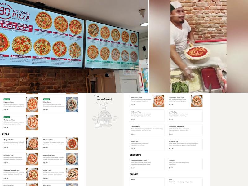 90 Second Pizza Menu