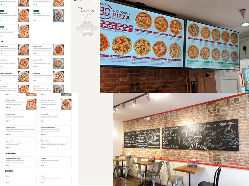 90 Second Pizza Menu