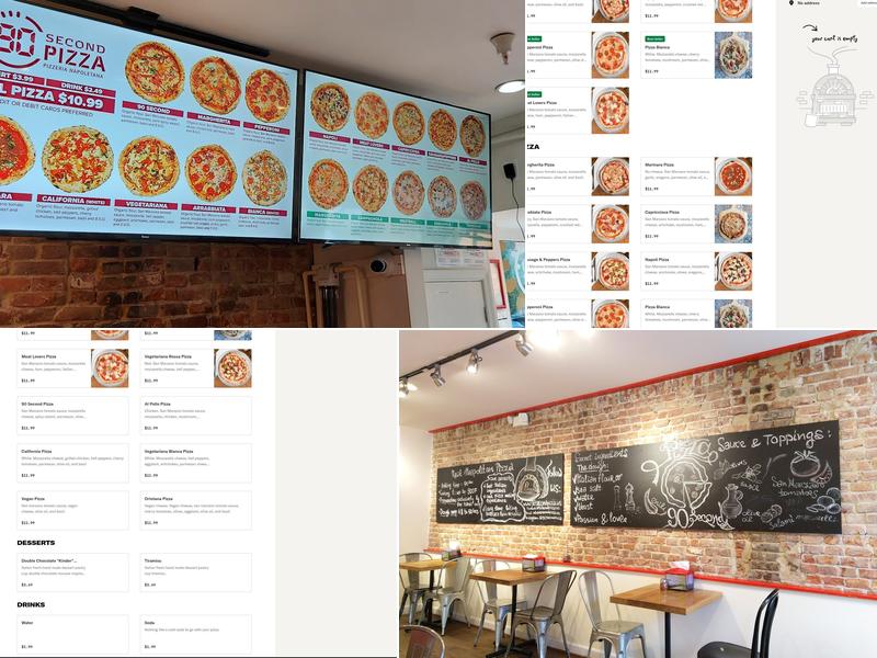 90 Second Pizza Menu