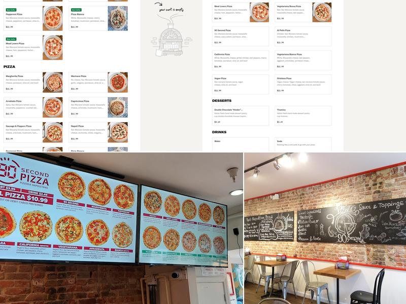 90 Second Pizza Menu