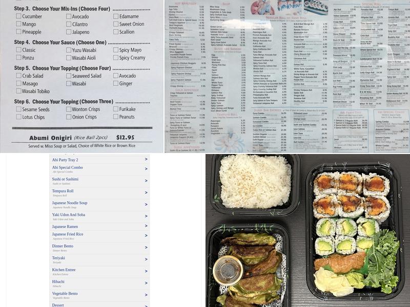 Abi Sushi Menu