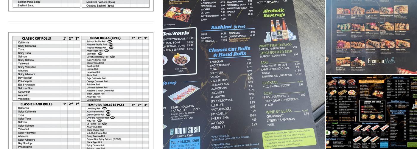 Aburi Sushi Menu