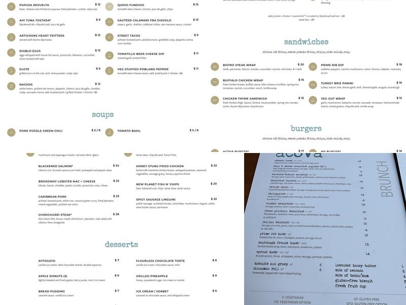 Acova Menu