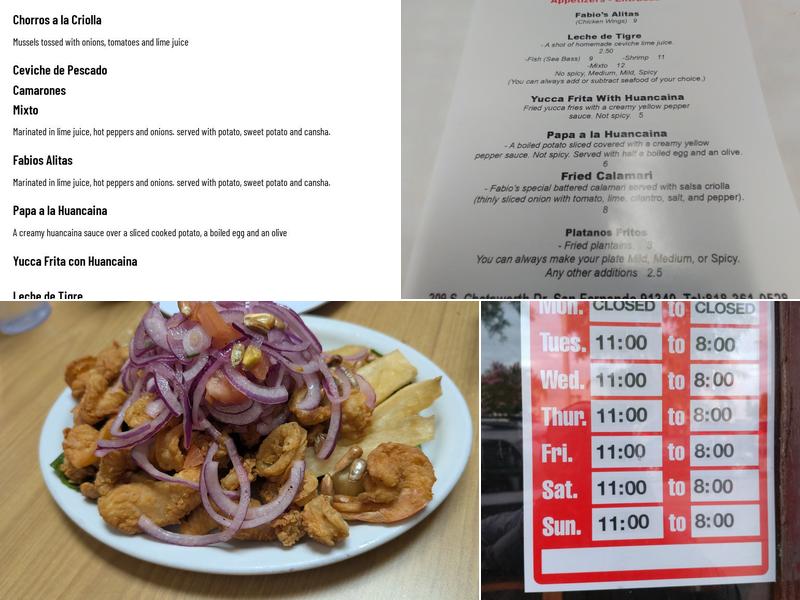 Asumare Peruvian Menu